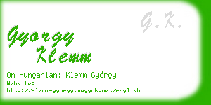 gyorgy klemm business card