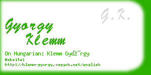 gyorgy klemm business card